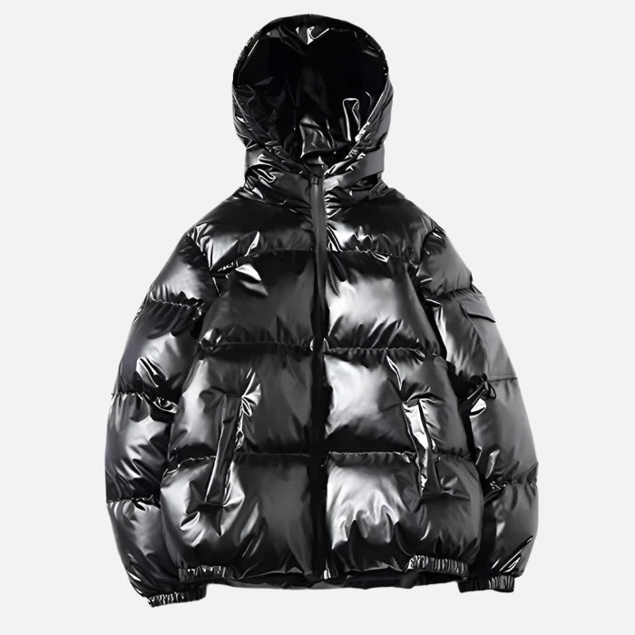 High-Gloss Puffer Jacket