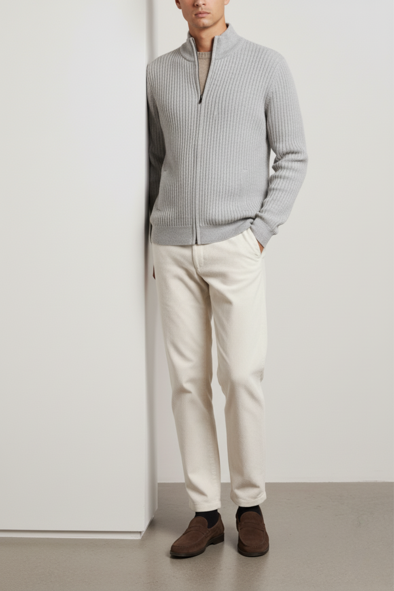 100% CASHMERE RIBBED VEST