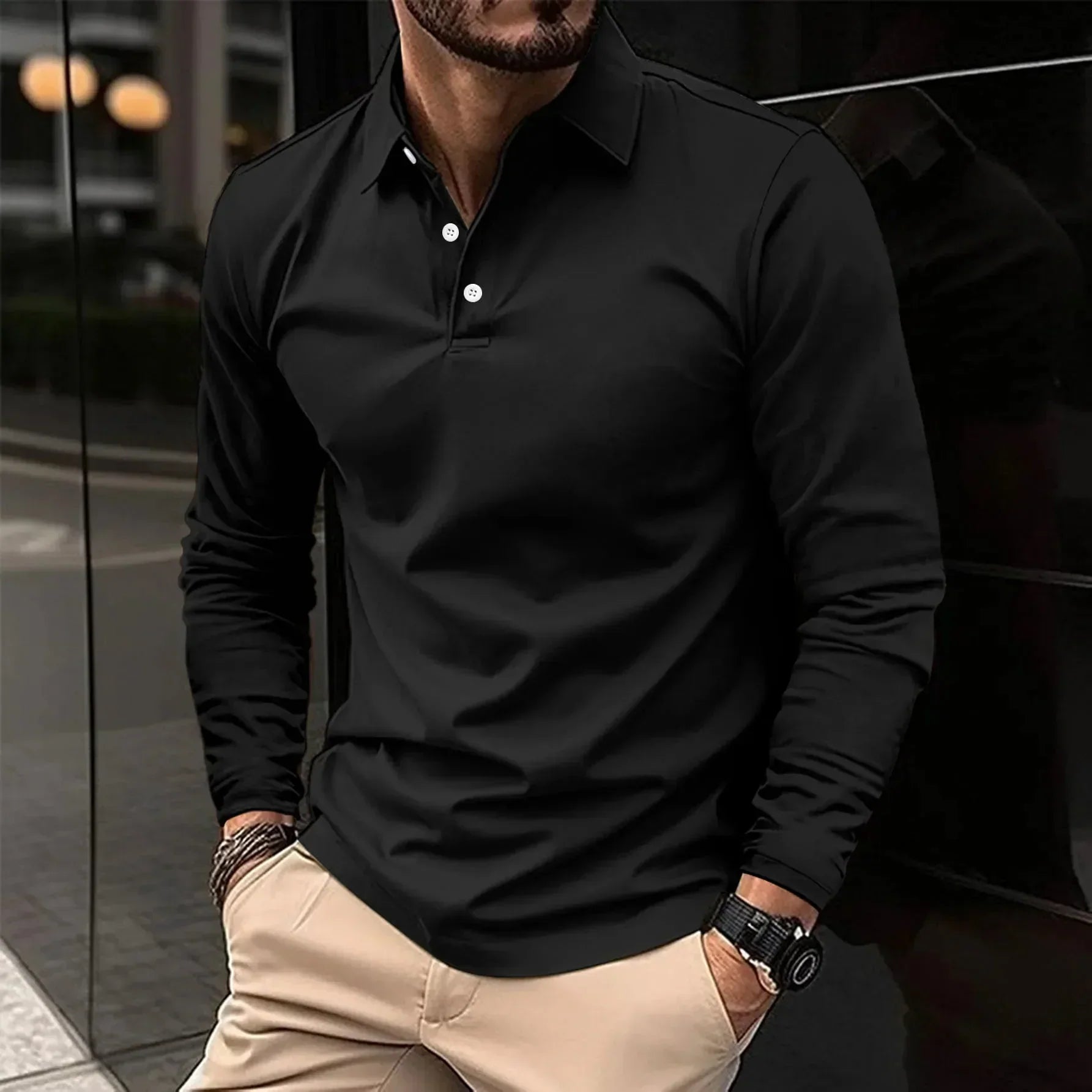 Casual Long Sleeve Polo