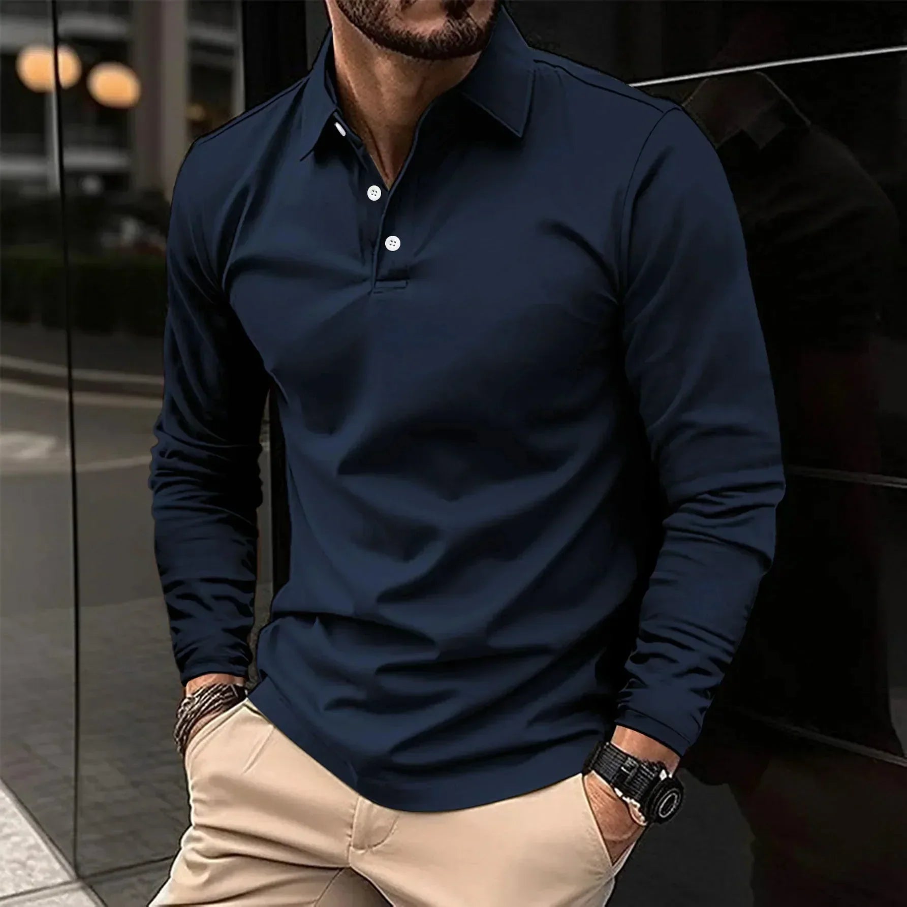 Casual Long Sleeve Polo