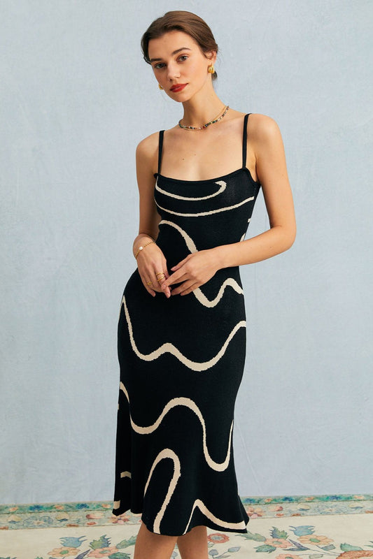 Obsidian Wave Mermaid Knit Dress