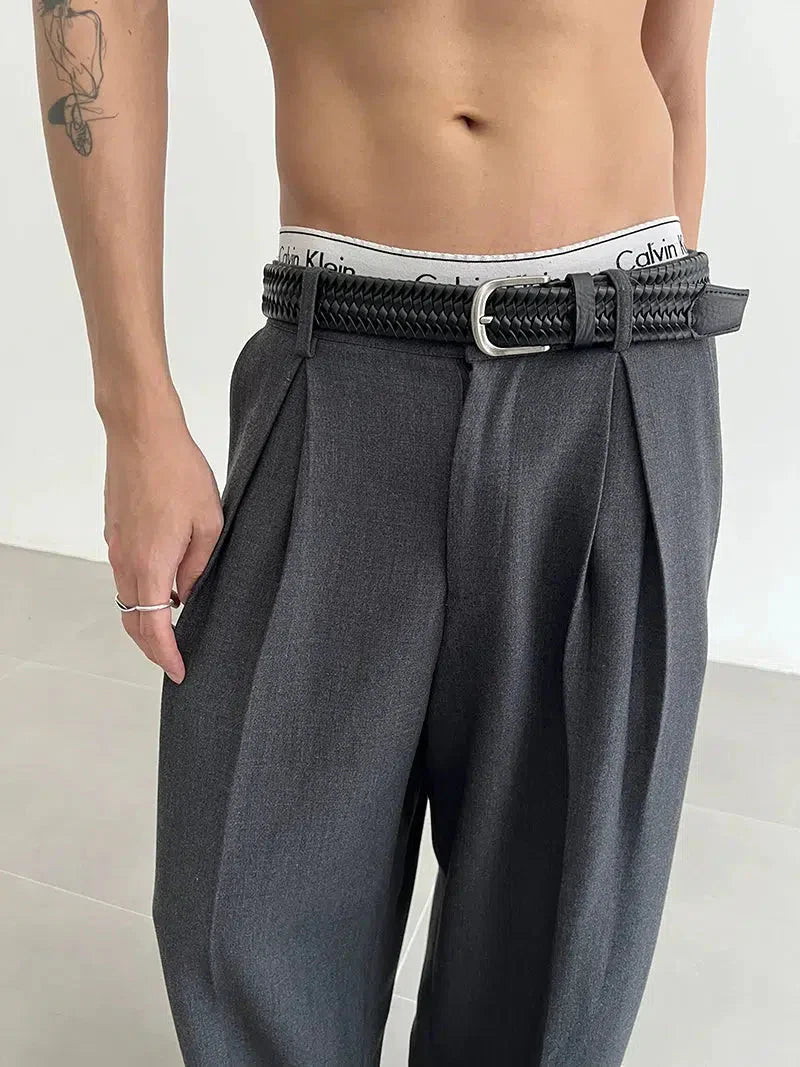 Fold Pleated Relaxed Fit Trousers
