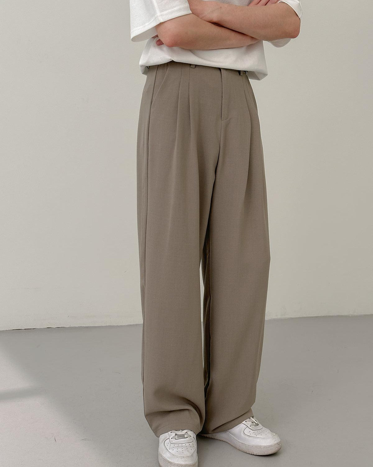 Office Minimal Folds Flow Trousers