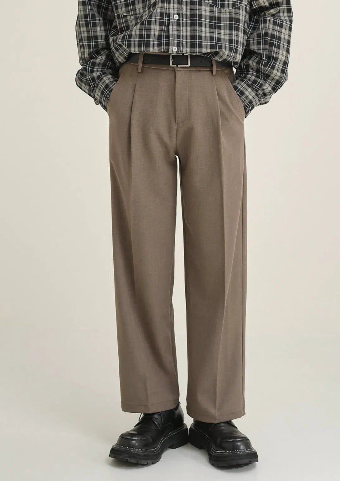 Pleated Classic Straight Pants