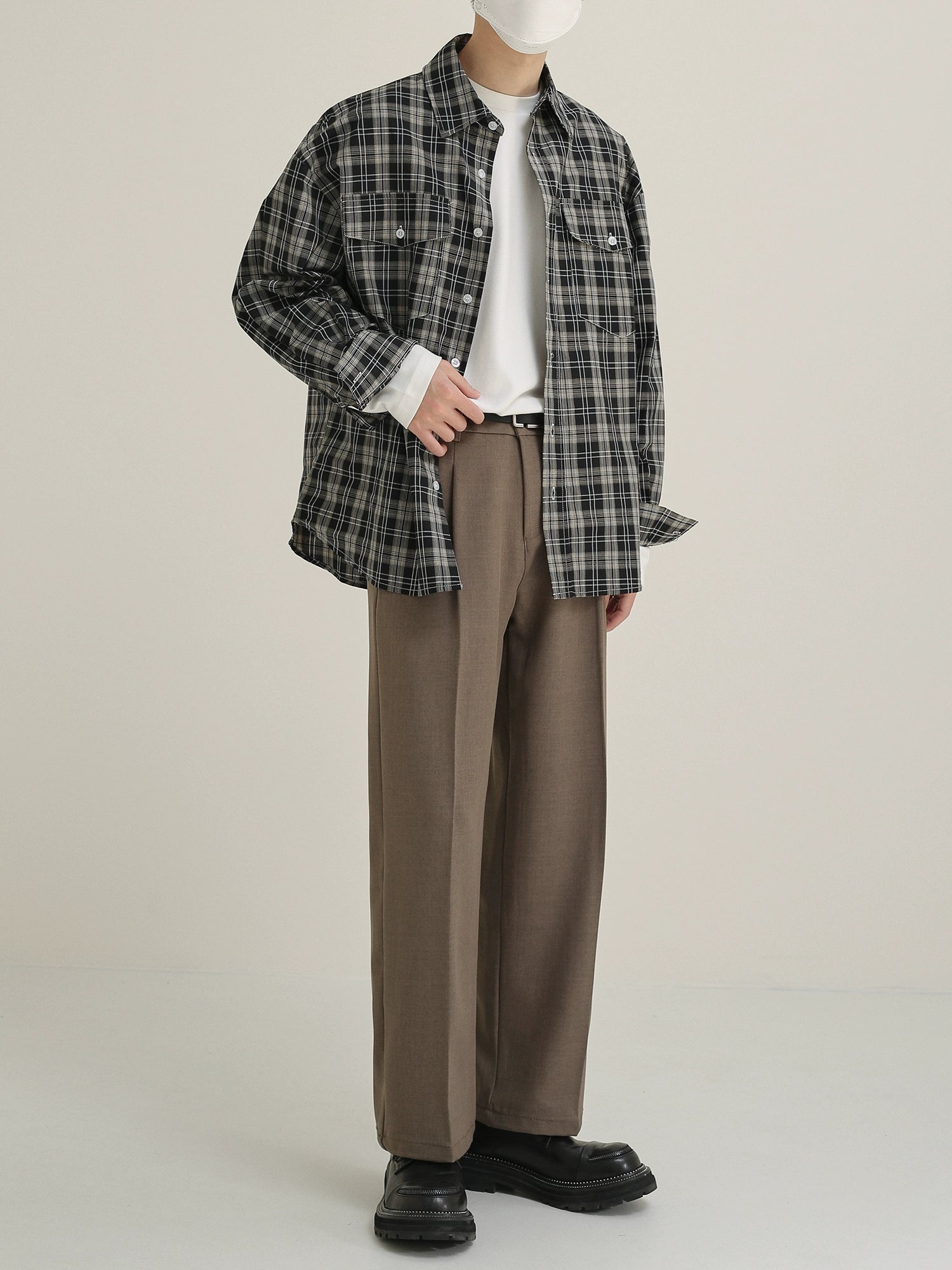 Pleated Classic Straight Pants