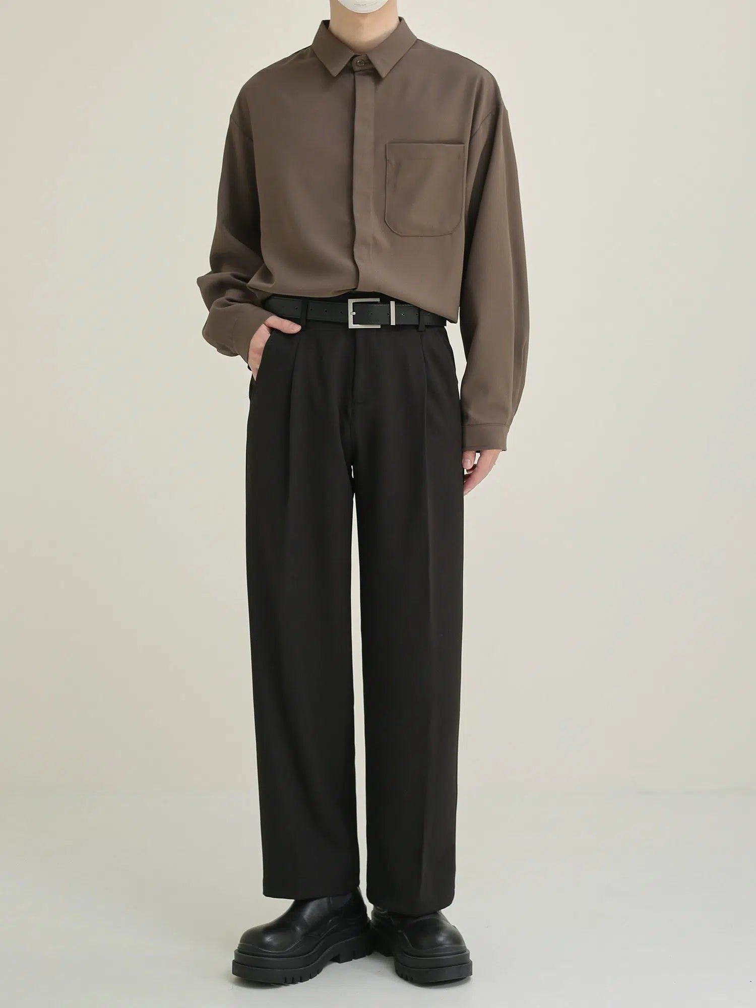 Pleated Classic Straight Pants