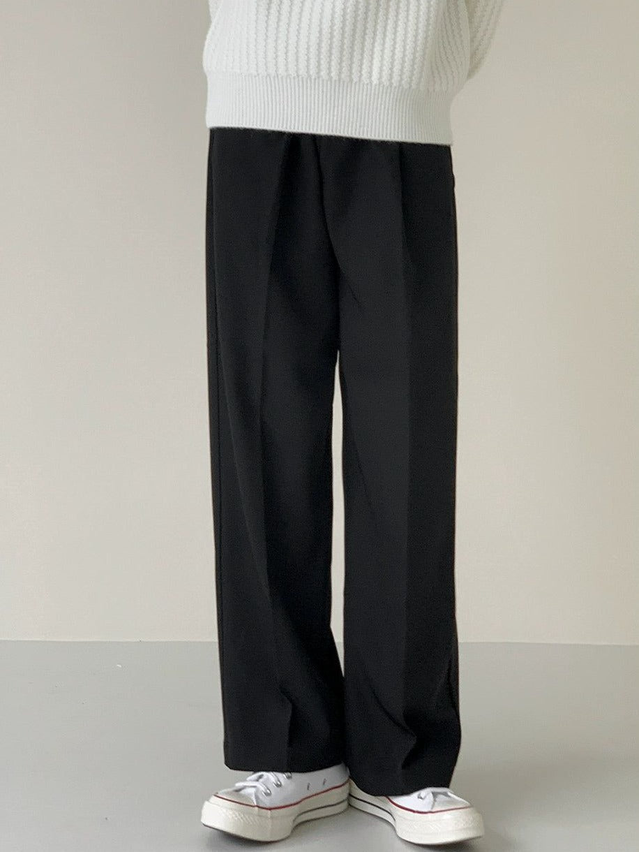 Pleated Straight Leg Pants