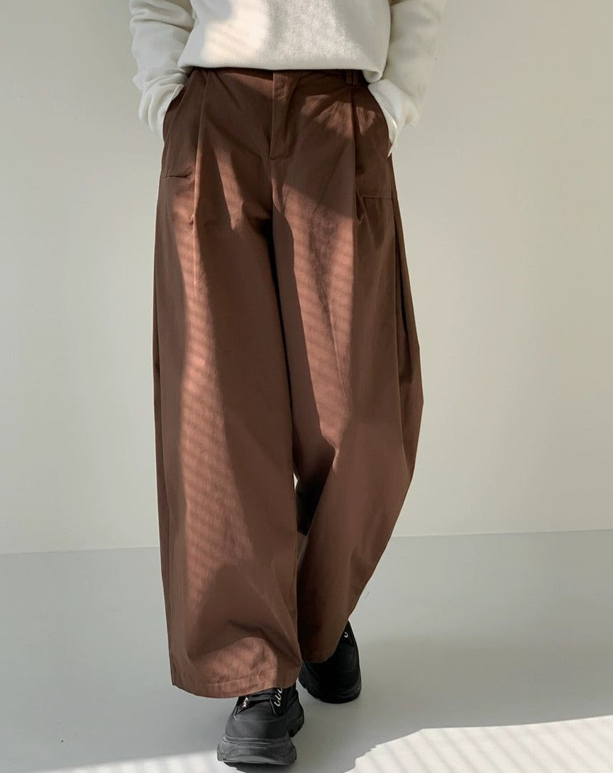 Wide Leg Gartered Pants